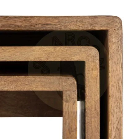 Juego de 3 mesitas nido en madera de mango 45x45x50.50cm - Ixia - 617147IX - foto-secundaria-2