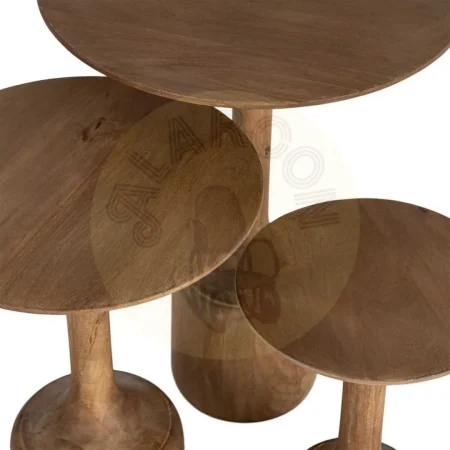 Set de 3 mesitas en madera de mango 50x50x62.50cm - Ixia - 617148IX - foto-secundaria-2