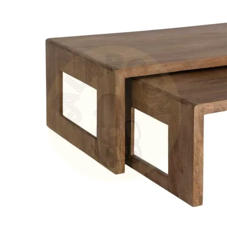 Set de 2 mesitas de centro en madera de mango 140x70x40.50cm - Ixia - 617150IX - foto-secundaria-2