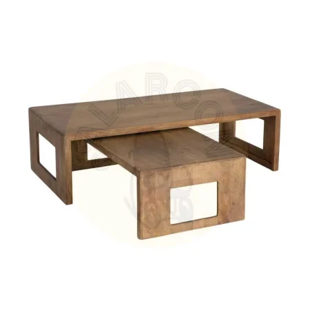 Set de 2 mesitas de centro en madera de mango 140x70x40.50cm - Ixia - 617150IX - foto-secundaria-5