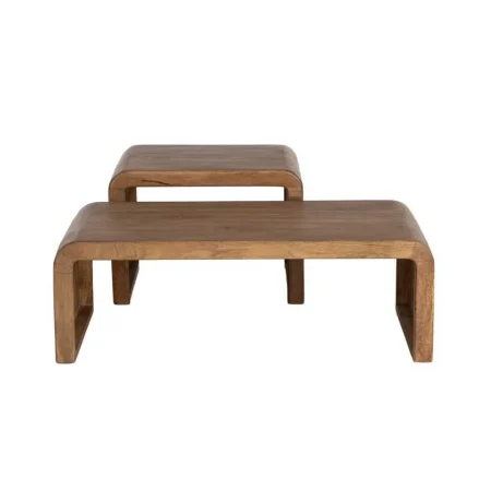Juego de 2 mesitas de centro en madera de mango 120x55x40cm - Ixia - 617151IX - foto-blanco