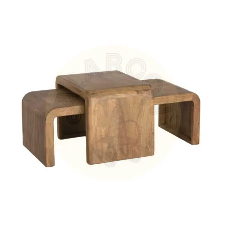 Juego de 2 mesitas de centro en madera de mango 120x55x40cm - Ixia - 617151IX - foto-secundaria-8