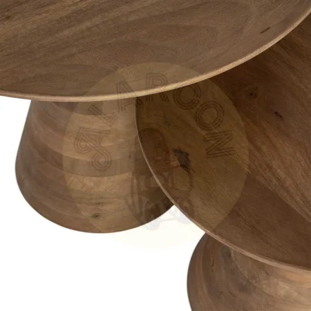 Set de 2 mesitas laterales de madera de mango 71x71x55.50cm - Ixia - 617152IX - foto-secundaria-1