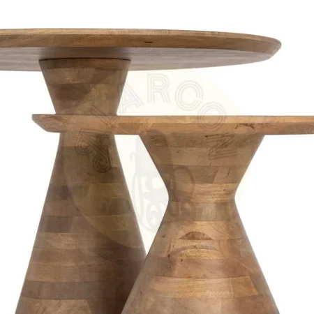 Set de 2 mesitas laterales de madera de mango 71x71x55.50cm - Ixia - 617152IX - foto-secundaria-2