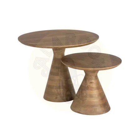 Set de 2 mesitas laterales de madera de mango 71x71x55.50cm - Ixia - 617152IX - foto-secundaria-4