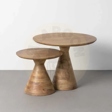 Set de 2 mesitas laterales de madera de mango 71x71x55.50cm - Ixia - 617152IX - foto-secundaria-5