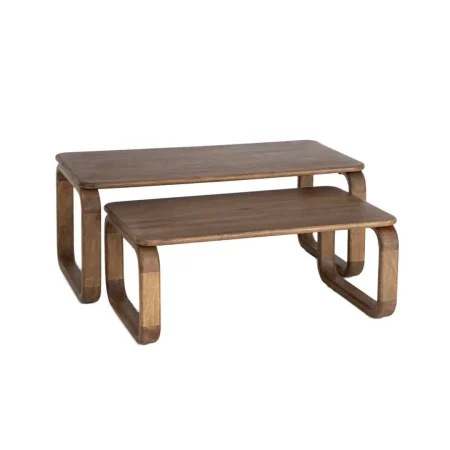Set de 2 mesitas de centro en madera de mango 120x60x50.50cm - Ixia - 617153IX - foto-blanco