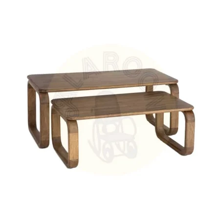 Set de 2 mesitas de centro en madera de mango 120x60x50.50cm - Ixia - 617153IX - foto-secundaria-6