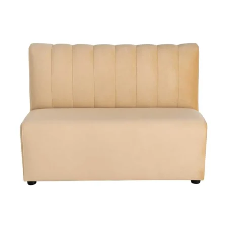 Banco hostelería tapizado en tejido beige con estructura en madera de pino y asiento de espuma de alta densidad 120x60x90cm - Ixia - 617154IX - foto-blanco
