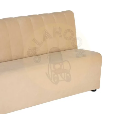 Banco hostelería tapizado en tejido beige con estructura en madera de pino y asiento de espuma de alta densidad 120x60x90cm - Ixia - 617154IX - foto-secundaria-2
