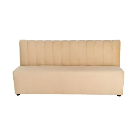 Banco hostelería tapizado beige en tejido 100% poliéster transpirable resistente a arañazos con espuma de alta densidad 180x60x90cm - Ixia - 617155IX - foto-blanco