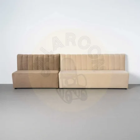 Banco hostelería tapizado beige en tejido 100% poliéster transpirable resistente a arañazos con espuma de alta densidad 180x60x90cm - Ixia - 617155IX - foto-secundaria-9