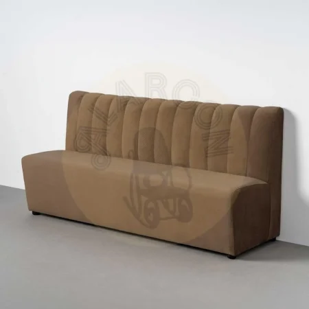 Banco para hostelería tapizado en tejido topo 100% poliéster resistente a arañazos con espuma de alta densidad 180x60x90cm - Ixia - 617157IX - foto-secundaria-10
