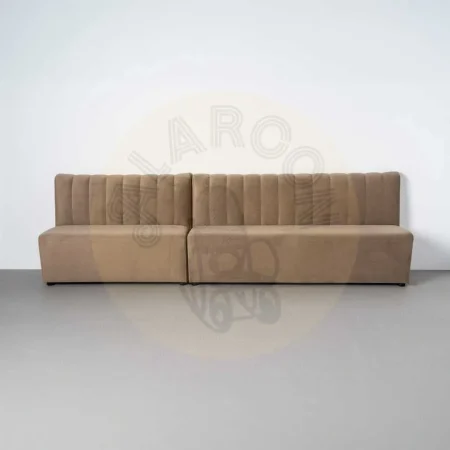 Banco para hostelería tapizado en tejido topo 100% poliéster resistente a arañazos con espuma de alta densidad 180x60x90cm - Ixia - 617157IX - foto-secundaria-8