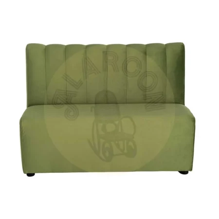 Banco de hostelería verde tapizado en tejido 100% poliéster transpirable resistente a arañazos pet friendly 120x60x90cm - Ixia - 617158IX - foto-secundaria-1