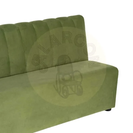 Banco de hostelería verde tapizado en tejido 100% poliéster transpirable resistente a arañazos pet friendly 120x60x90cm - Ixia - 617158IX - foto-secundaria-2