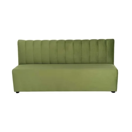 Banco hostelería tapizado verde en tejido 100% poliéster pet friendly 180x60x90cm - Ixia - 617159IX - foto-blanco