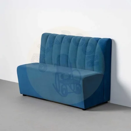 Banco hostelería tapizado azul en tejido transpirable 100% poliéster resistente a arañazos con espuma de alta densidad 120x60x90cm - Ixia - 617160IX - foto-secundaria-9
