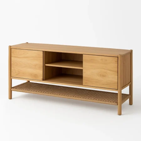 Mueble TV en madera maciza de mango acabado natural 170x40x60cm - Ixia - 617189IX - foto-blanco