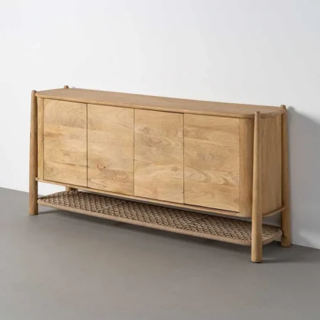 Aparador de madera maciza de mango acabado natural con puertas y patas - Ixia 170x40x80cm - Ixia - 617190IX - foto-blanco