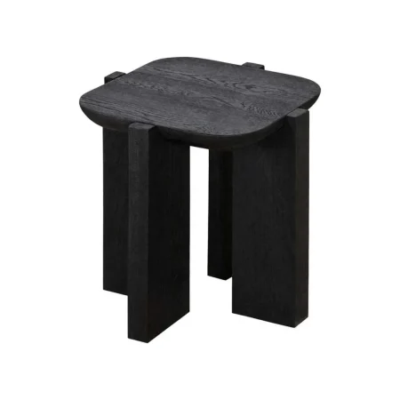 Mesita auxiliar negra en madera de roble 40x40x45cm - Ixia - 617214IX - foto-blanco