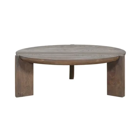 Mesa de centro en madera de roble para salón 100x100x32cm - Ixia - 617219IX - foto-blanco