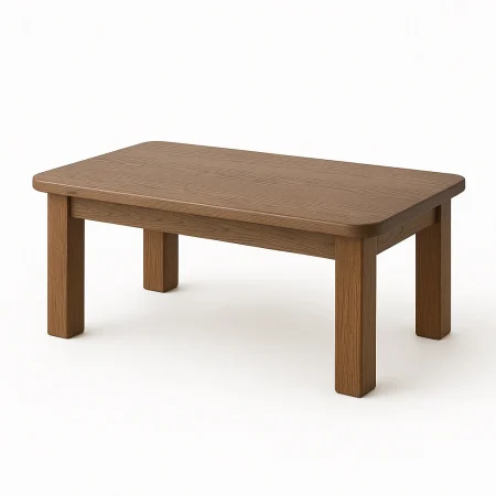 Mesa de centro en madera de roble para salón 140x70x40cm - Ixia - 617220IX - foto-blanco