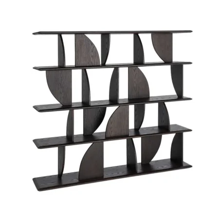 Estantería marrón de madera de caucho 180x38x161cm - Ixia - 617246IX - foto-blanco