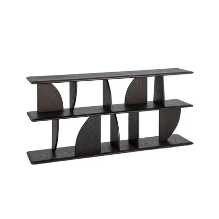 Estantería marrón en madera de caucho 180x38x83cm - Ixia - 617247IX - foto-blanco