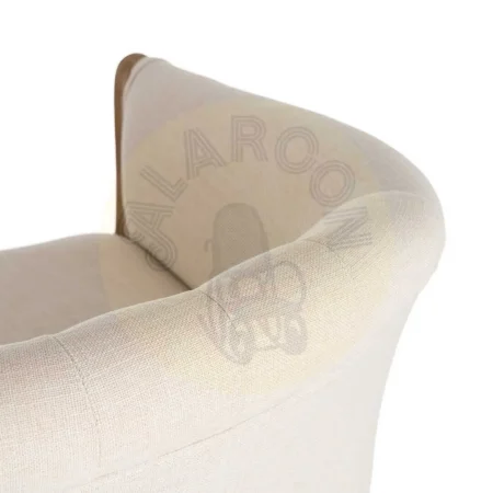 Sillón tejido en lino con patas de madera color natural blanco asiento 63x60x69cm - Ixia - 617248IX - foto-secundaria-1