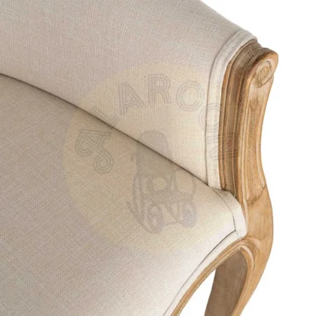 Sillón tejido en lino con patas de madera color natural blanco asiento 63x60x69cm - Ixia - 617248IX - foto-secundaria-6