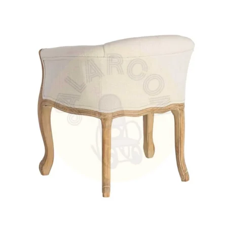 Sillón tejido en lino con patas de madera color natural blanco asiento 63x60x69cm - Ixia - 617248IX - foto-secundaria-8