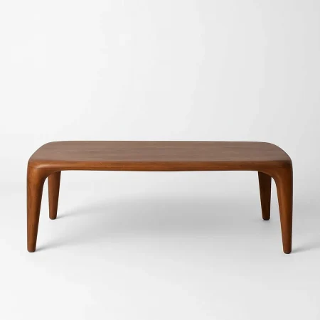 Mesa de centro en madera de mango para salón 135x70x45cm - Ixia - 617261IX - foto-blanco