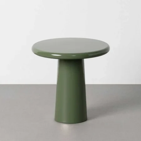 Mesita auxiliar verde de metal con acabado brillo 38x38x38cm - Ixia - 617271IX - foto-blanco