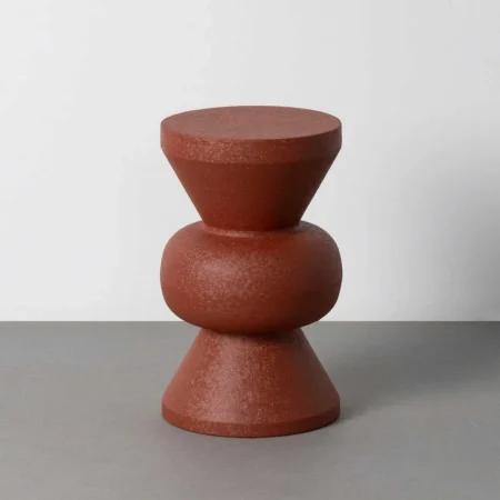 Mesita metálica con acabado mate color terracota 30x30x50cm - Ixia - 617281IX - foto-blanco