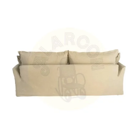 Sofá 3 plazas verde en madera de pino y tejido 20% lino 80% algodón patas PVC negras 230x109x90cm - Ixia - 617399IX - foto-secundaria-8