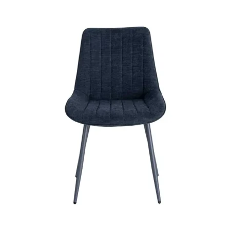 Silla azul tapizada en tejido poliéster con estructura metálica estilo contract 50x60x85cm - Ixia - 617400IX - foto-blanco