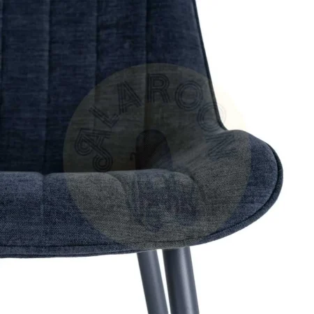 Silla azul tapizada en tejido poliéster con estructura metálica estilo contract 50x60x85cm - Ixia - 617400IX - foto-secundaria-1