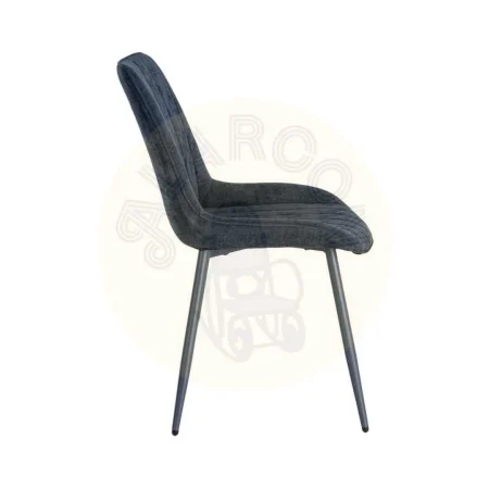 Silla azul tapizada en tejido poliéster con estructura metálica estilo contract 50x60x85cm - Ixia - 617400IX - foto-secundaria-3