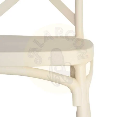 Silla apilable para exterior e interior en polipropileno color crema 53x43x88cm - Ixia - 617403IX - foto-secundaria-1