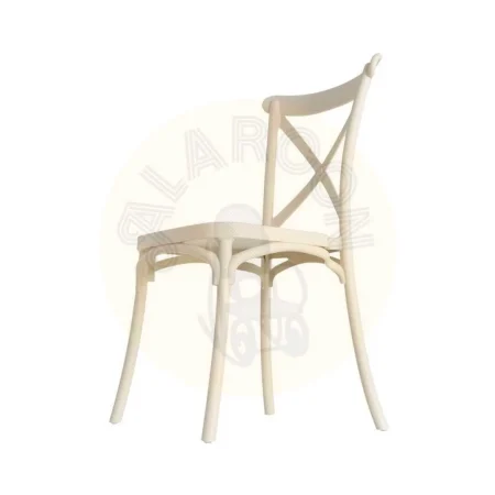 Silla apilable para exterior e interior en polipropileno color crema 53x43x88cm - Ixia - 617403IX - foto-secundaria-5