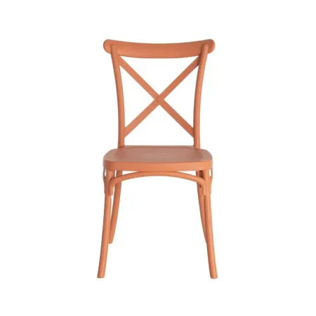 Silla apilable en polipropileno color teja apta para exterior e interior homologada para uso contract 53x43x88cm - Ixia - 617404IX - foto-blanco