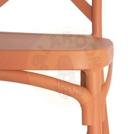 Silla apilable en polipropileno color teja apta para exterior e interior homologada para uso contract 53x43x88cm - Ixia - 617404IX - foto-secundaria-1