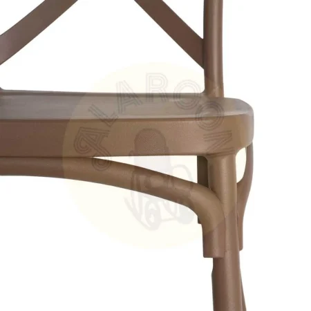 Silla apilable para exterior e interior marrón polipropileno 53x43x88cm - Ixia - 617405IX - foto-secundaria-1