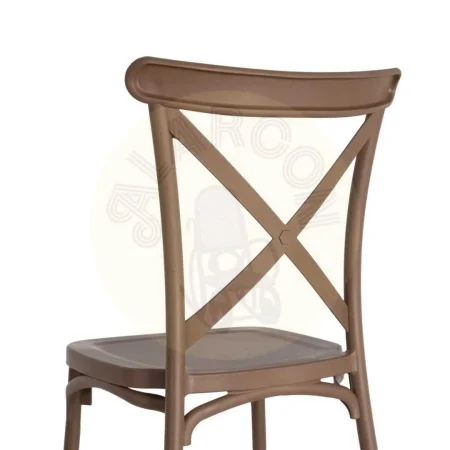 Silla apilable para exterior e interior marrón polipropileno 53x43x88cm - Ixia - 617405IX - foto-secundaria-2