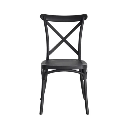 Silla apilable de polipropileno apta para exterior e interior gris antracita 53x43x88cm - Ixia - 617406IX - foto-blanco