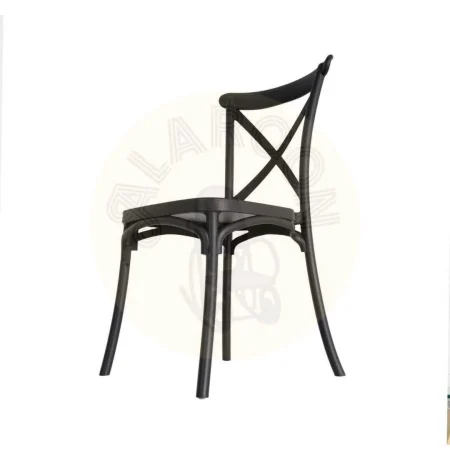 Silla apilable de polipropileno apta para exterior e interior gris antracita 53x43x88cm - Ixia - 617406IX - foto-secundaria-5