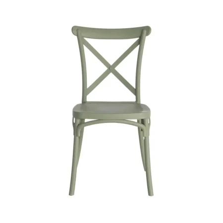 Silla apilable de exterior verde en polipropileno 53x43x88cm - Ixia - 617407IX - foto-blanco