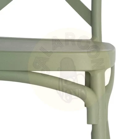 Silla apilable de exterior verde en polipropileno 53x43x88cm - Ixia - 617407IX - foto-secundaria-1