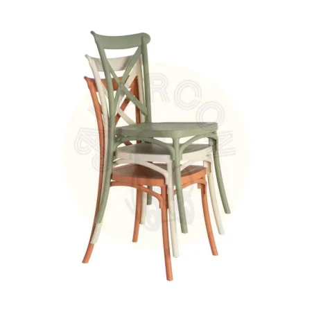 Silla apilable de exterior verde en polipropileno 53x43x88cm - Ixia - 617407IX - foto-secundaria-10